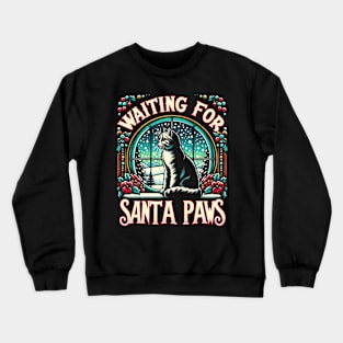 Waiting for Santa Paws - Christmas Kitty Crewneck Sweatshirt